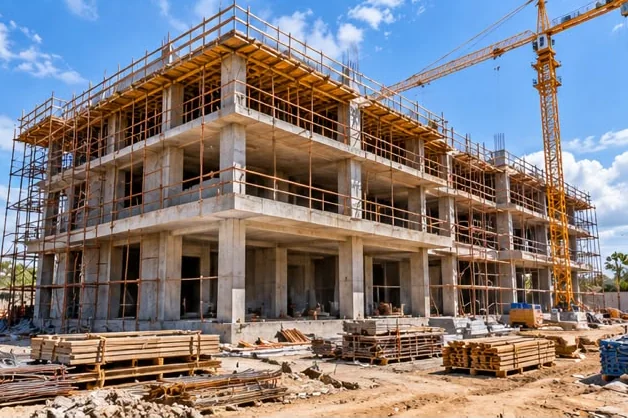photograph of a building under construction